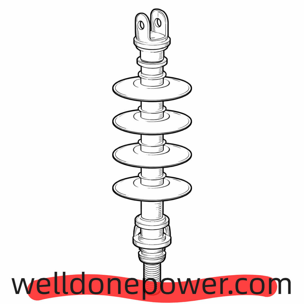 WellDone Composite Line Pin (Post) Insulator Plan Drawing
