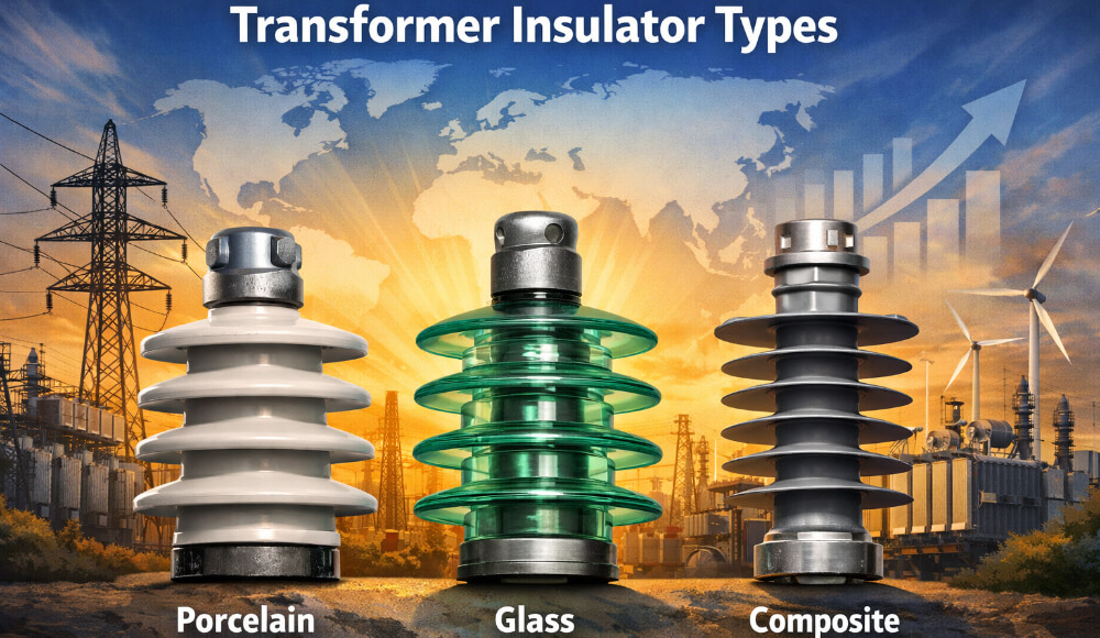 Porcelain vs Glass vs Composite: Complete Guide to Transformer Insulator Types