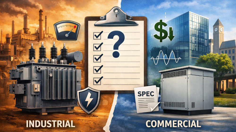 How to Choose Between Industrial and Commercial Transformers
