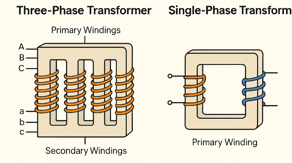 Understanding the Key Differences Between Single-Phase and Three-Phase Transformers