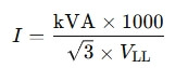 Three-phase current formula