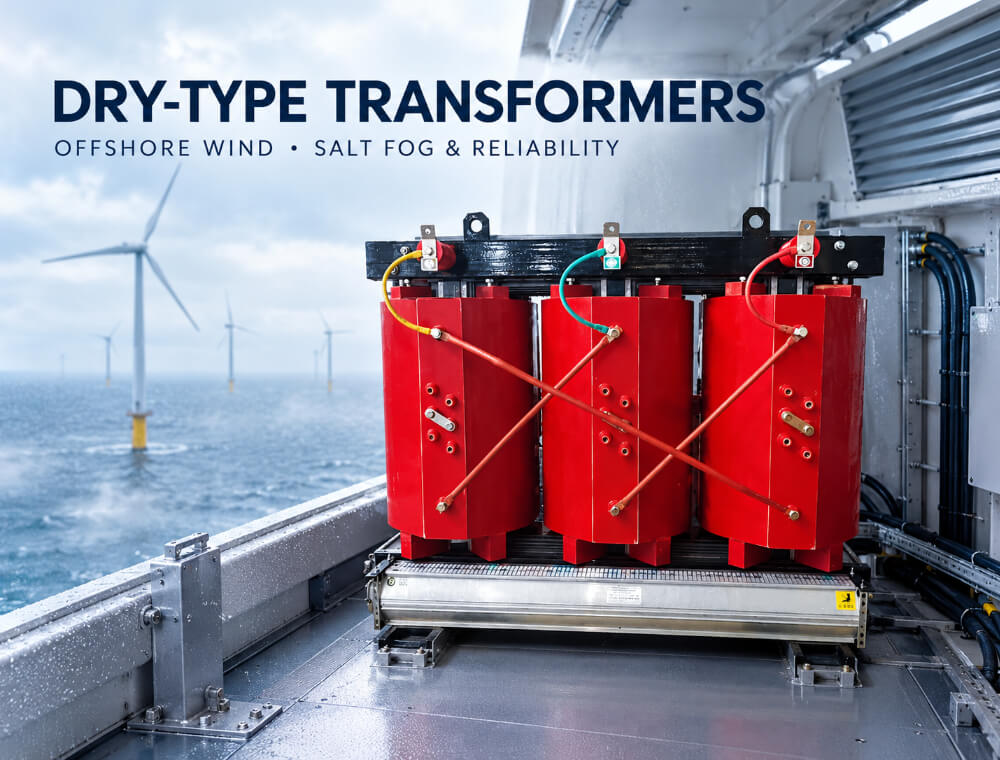 Dry-Type Transformers in Offshore Wind: Four Failure Mechanisms the Salt Fog Creates — and How Design Answers Them